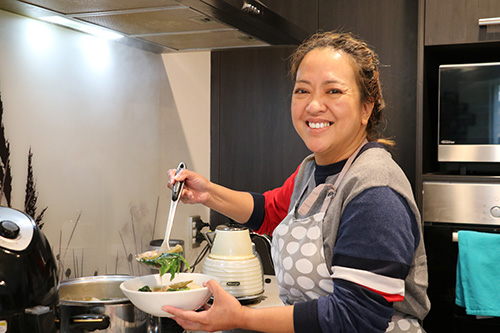 Agnes Abuel-Guda cooking