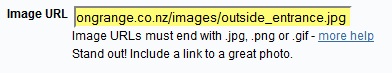 Paste the copied URL into the Image Link box
