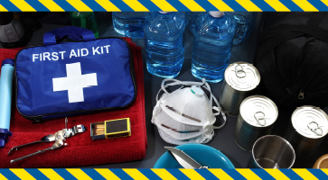 close up of an emergency kit