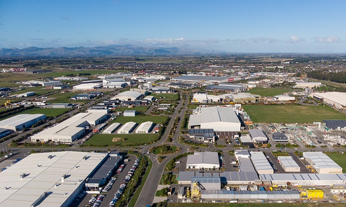 an aerial image of izone