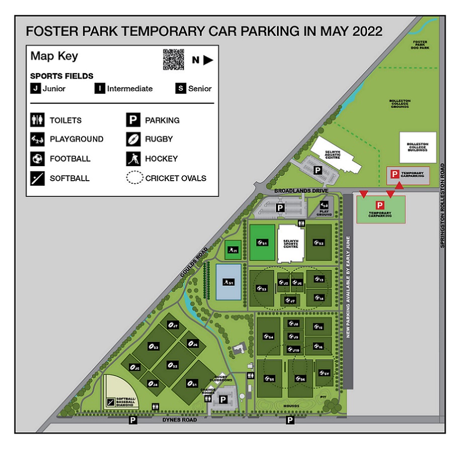 map of Foster Park showing parking areas