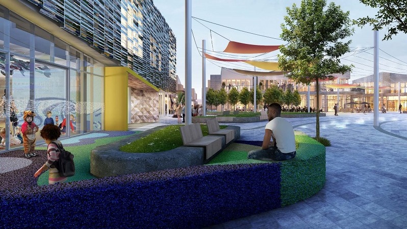 Artist's impression of Rolleston town square