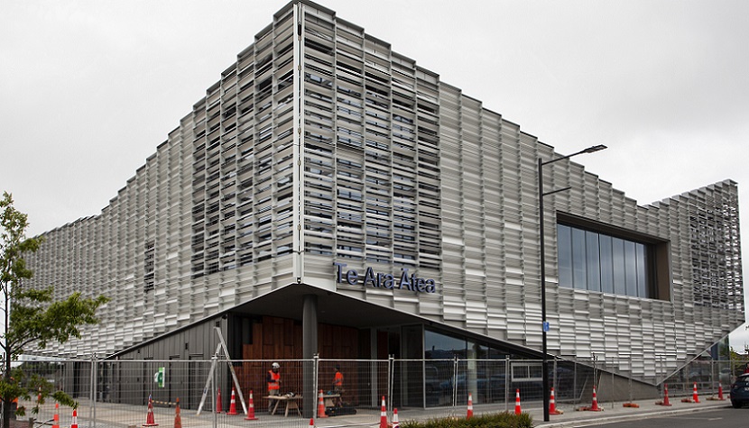 Image of the outside facade of Te Ara Ātea from Tennyson Street