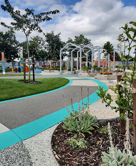 image of plants and pathways in the sensory space