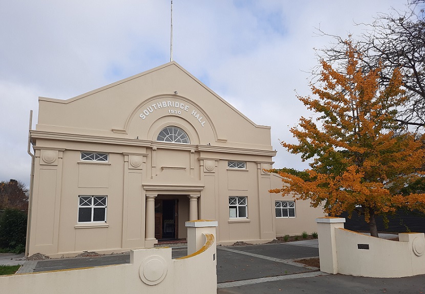 shot of the front exterior of the refurbished hall