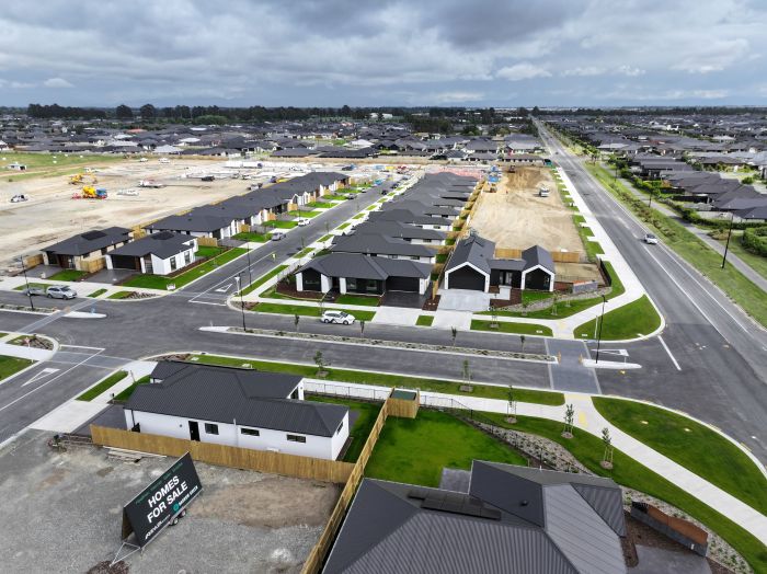 Aerial view of subdivision