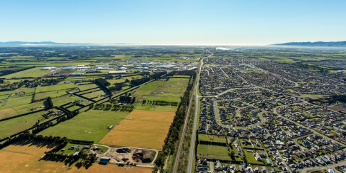 Photo of Rolleston town from above