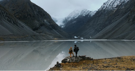 People looking at landscape 