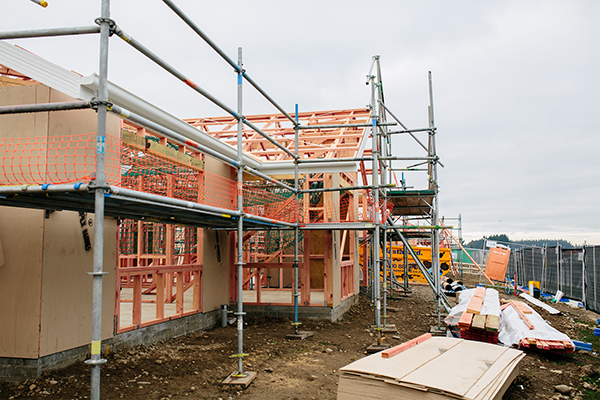 Structural building being built