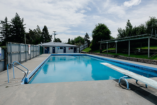 Pool under blue sky
