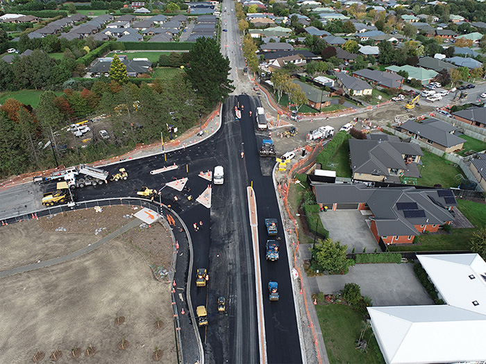 Drone photo of Levi Road works completed