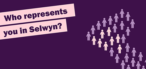 Purple people symbol in shape of Selwyn district