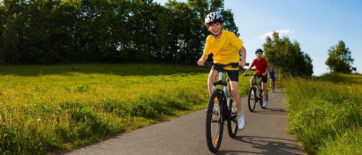 Photo of a rider on a cycleway