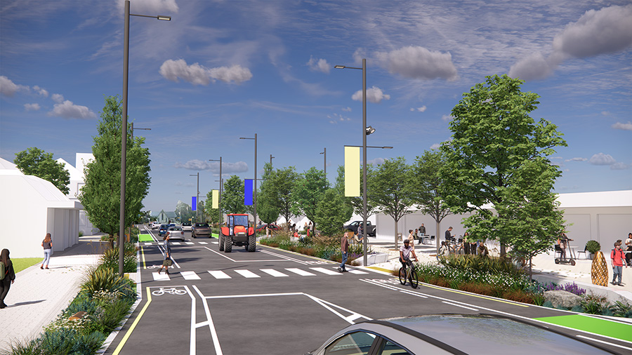Gerald Street artist impression with tractor