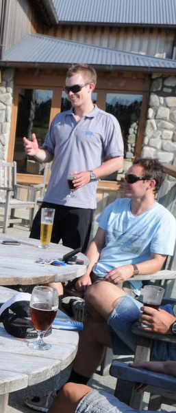 People drinking outside