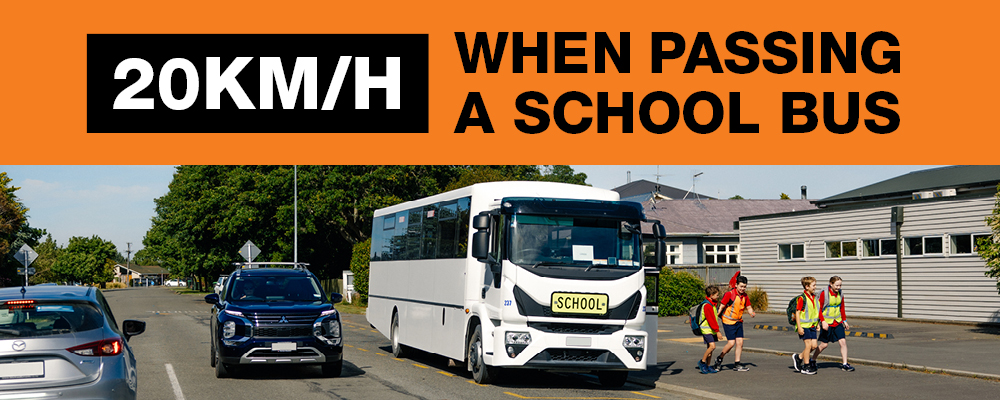 20km/h past a school bus