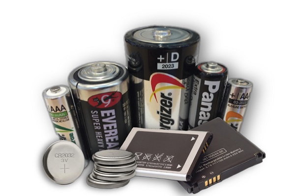 Image of common household battery types