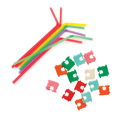 Image of straws and bread bag tags