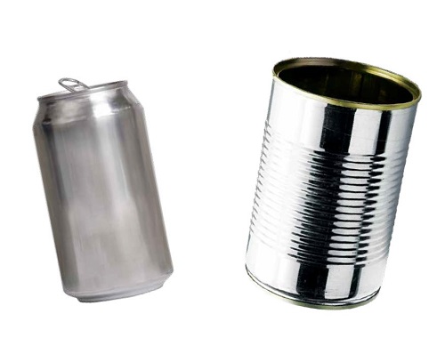 Image of steel and aluminium cans